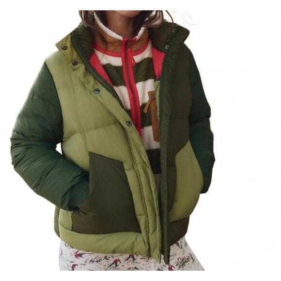 THE GREAT. Jackets & Blazers - NEW THE GREAT. polar puffer jacket in army colorblock